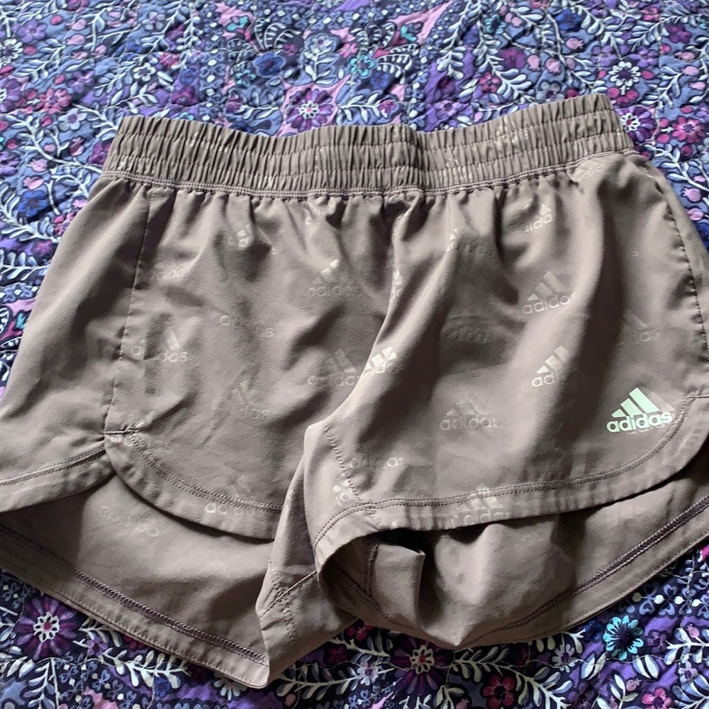 purple adidas shorts with logo extra small
